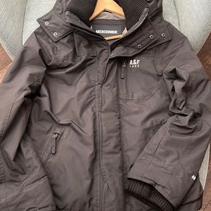 Men's Abercrombie & Fitch All Weather Hooded Jacket - Black Size Large